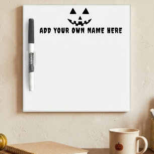 Personalized Pumpkin Halloween Your Name Dry Erase Board