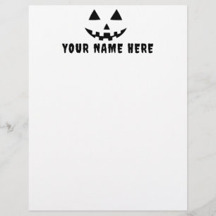 Personalized Pumpkin Halloween Your Name Letterhead