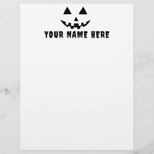 Personalized Pumpkin Halloween Your Name Letterhead (Front)