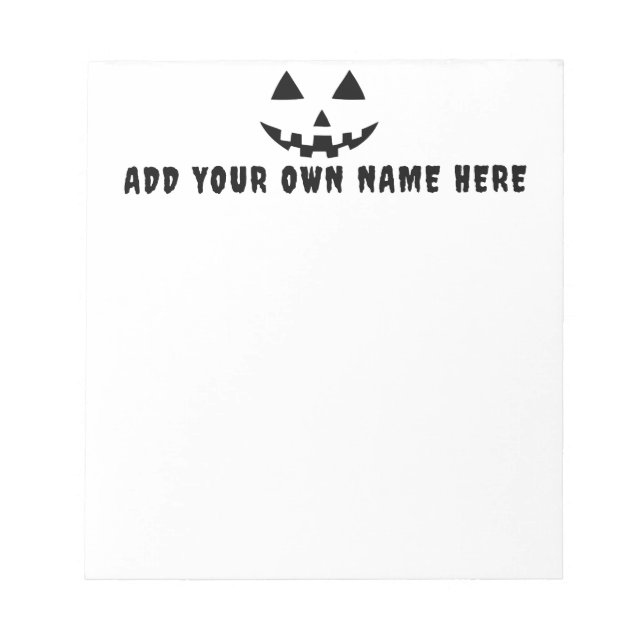 Personalized Pumpkin Halloween Your Name Notepad (Front)