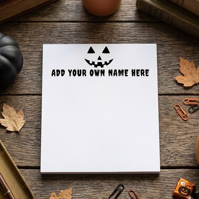 Personalized Pumpkin Halloween Your Name Notepad (Creator Uploaded)