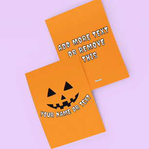 Personalized Pumpkin Halloween Your Name or Text Holiday Card