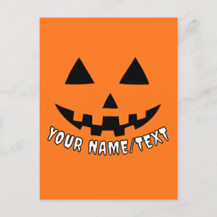 Personalized Pumpkin Halloween Your Name or TEXT Postcard