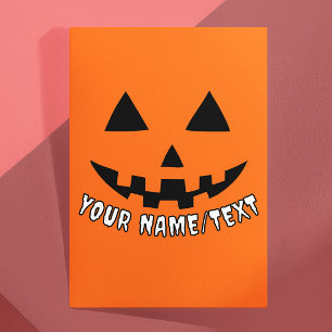Personalized Pumpkin Halloween Your Name or TEXT Postcard