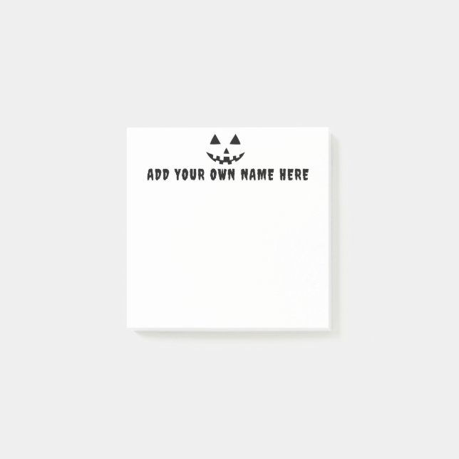 Personalized Pumpkin Halloween Your Name Post-it Notes (Front)