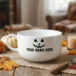 Personalized Pumpkin Halloween Your Name Soup Mug