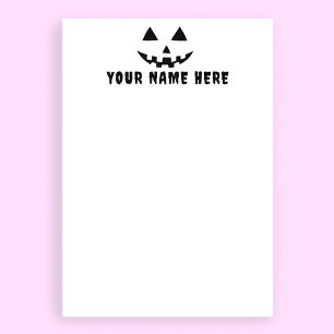 Personalized Pumpkin Halloween Your Name Stationery