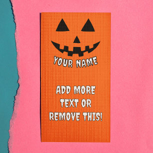 Personalized Pumpkin Halloween Your Name & Text Rack Card