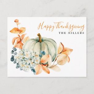 Personalized Pumpkin Happy Thanksgiving Card