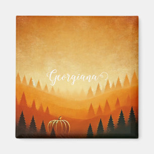 Personalized Pumpkin Harvest Autumnal Harvest Magnet