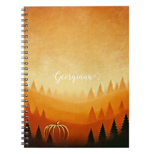 Personalized Pumpkin Harvest Autumnal Harvest Notebook