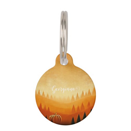 Personalized Pumpkin Harvest Autumnal Harvest Pet ID Tag