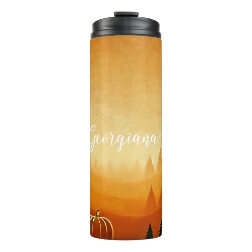 Personalized Pumpkin Harvest Autumnal Harvest Thermal Tumbler