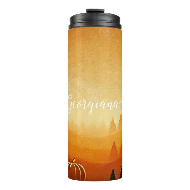 Personalized Pumpkin Harvest Autumnal Harvest Thermal Tumbler (Front)