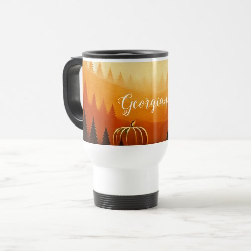 Personalized Pumpkin Harvest Autumnal Harvest Travel Mug