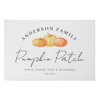 Personalized Pumpkin Patch Sign Canvas Art