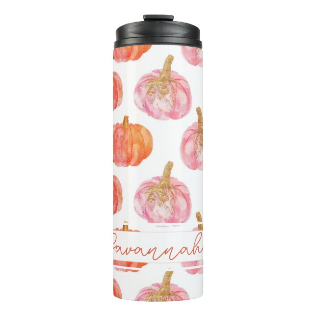 Personalized Pumpkin Pattern Thermal Tumbler (Front)