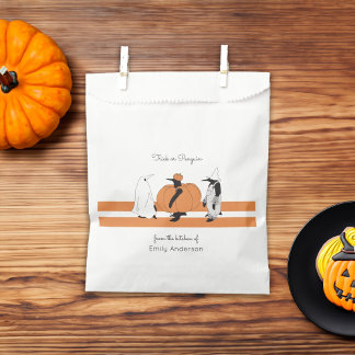 Personalized Pumpkin Penguin Funny Halloween Favor Bag