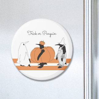Personalized Pumpkin Penguin Funny Halloween Magnet