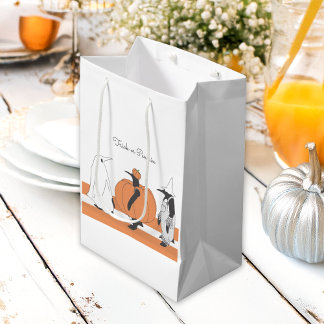 Personalized Pumpkin Penguin Funny Halloween Medium Gift Bag