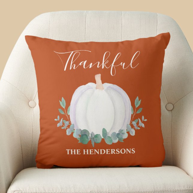 Personalized Pumpkin Thanksgiving Throw Pillow (Creator Uploaded)