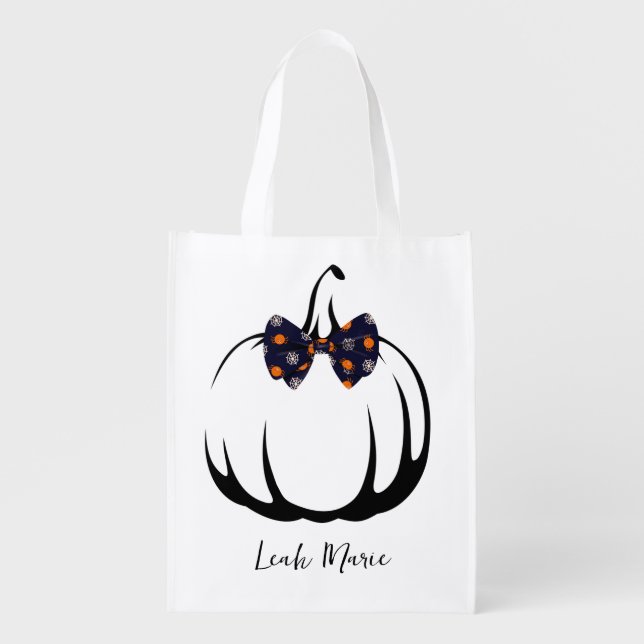 Personalized Pumpkin Trick or Treat Tote Bag (Front)