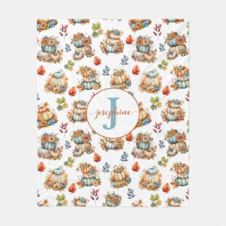 Personalized Pumpkins Country Chic Fleece Blanket