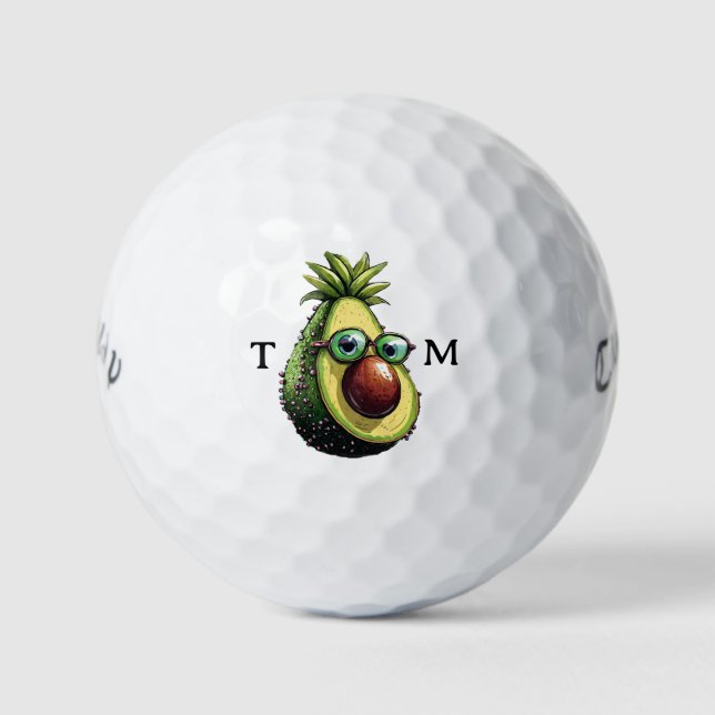 Personalized Punk Avocado Callaway Golf Balls (Front)