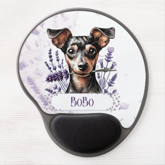 Personalized Pup – Min Pin Gel Mouse Pad (Front)