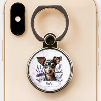 Personalized Pup – Min Pin Phone Ring Stand