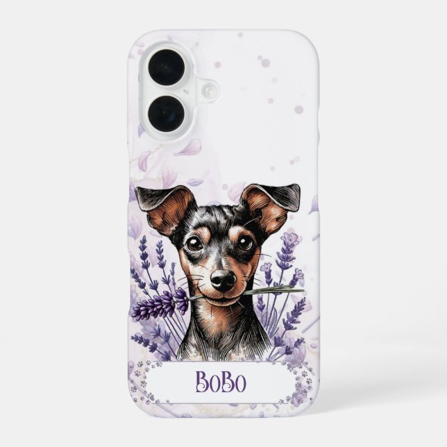 Personalized Pup Phone Case – Min Pin (Back)