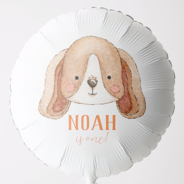 Personalized Puppy Dog Birthday Party Balloon (Front)