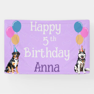 Personalized Puppy Dog Birthday Paw-ty Banner