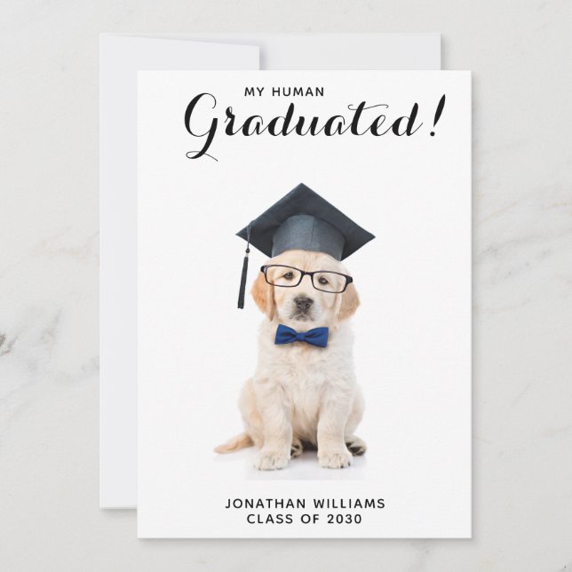 Personalized Puppy Dog Graduate Graduation Party Invitation (Front)