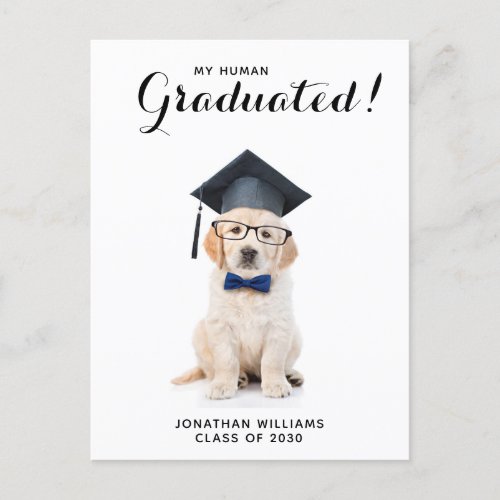 Personalized Puppy Dog Graduate Graduation Party Invitation Postcard