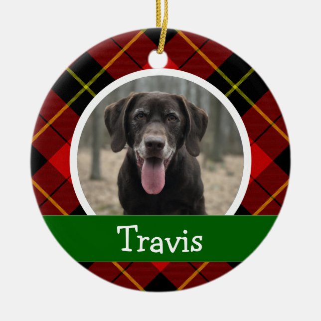 Personalized Puppy Dog Pet Photo Ceramic Ornament (Front)