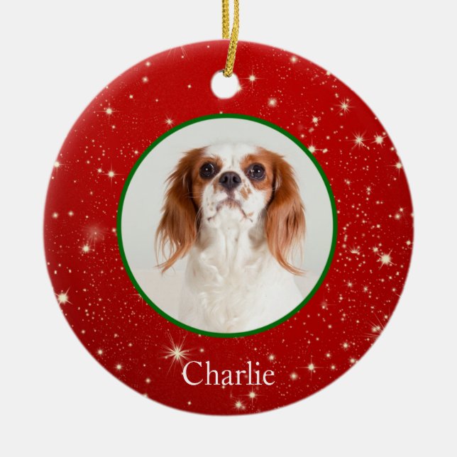 Personalized Puppy Dog Pet Photo Ornament (Front)
