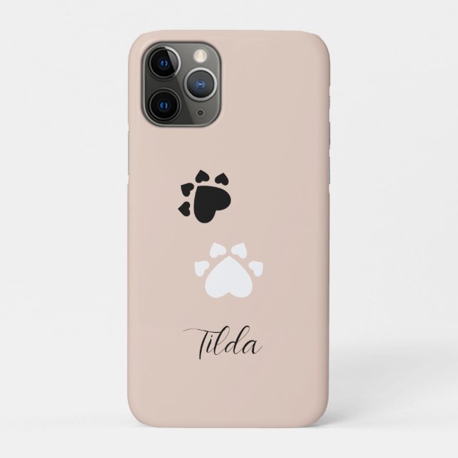 Personalized Puppy Heart Paws Case-Mate iPhone Case (Back)