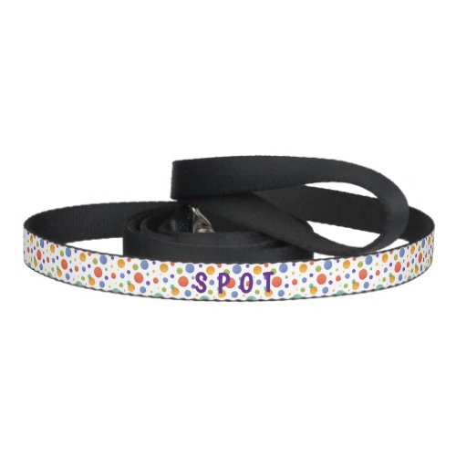 Personalized Puppy Leash in colorful polkadots