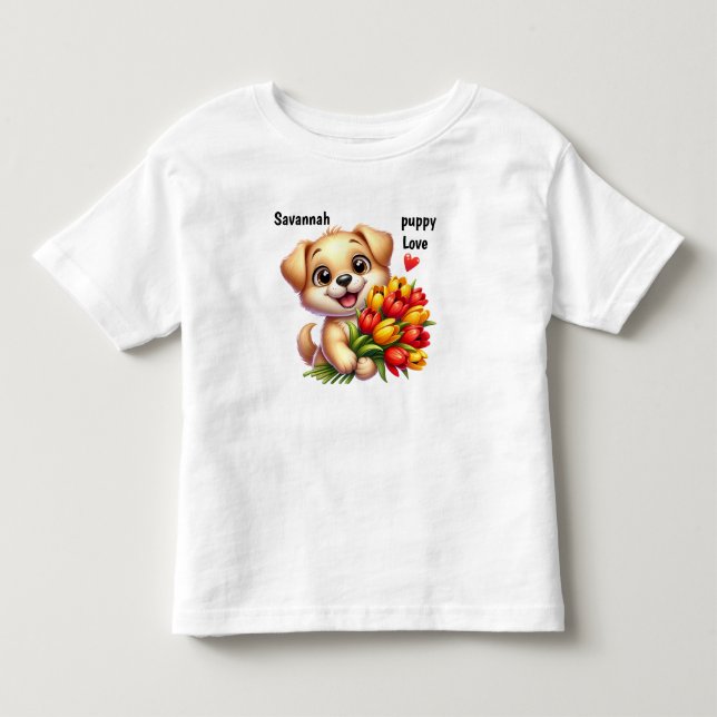 Personalized Puppy Toddler T-shirt (Front)