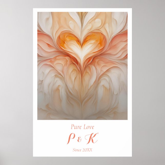 Personalized "Pure Love" Monogram for Couple Poster (Front)