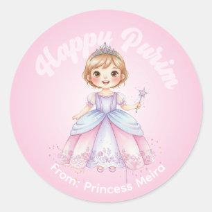 Personalized Purim Sticker – Princess Theme