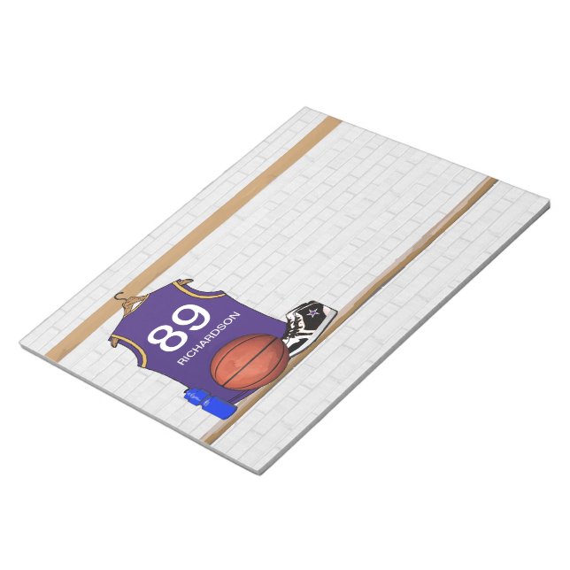Personalized Purp Basketball Jersey 11x8.5 notepad (Angled)