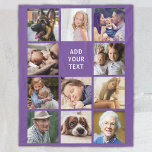Personalized Purple 11 Photo Collage Fleece Blanket<br><div class="desc">It's time to give your loved ones something extra special, something that's truly unique and that they'll never forget. Show them how much you care with the Personalized Gift Fleecy Blanket. This blanket is perfect for snuggling up on those long winter nights, or simply to display in any room of...</div>