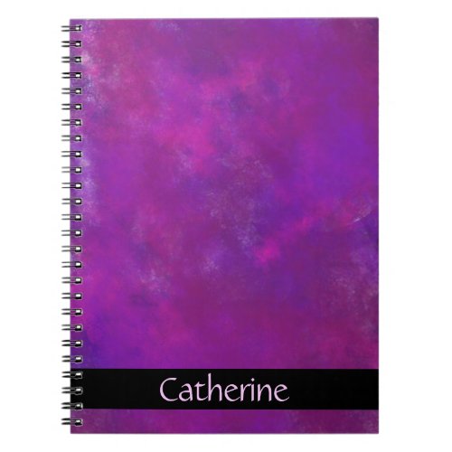 Personalized Purple Abstract Texture Notebook