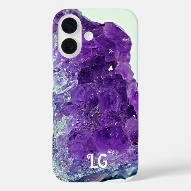 Personalized Purple Amethyst Apple iPhone Case (Back)