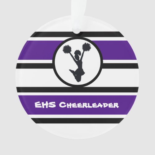 Personalized Purple and Black Cheerleader Ornament