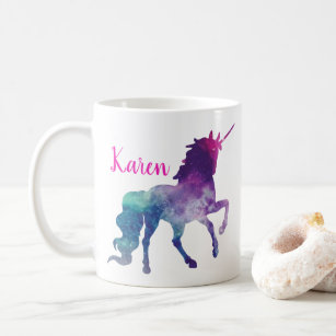 Personalized Purple and Blue Magical Unicorn Coffee Mug