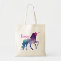 Personalized Purple and Blue Magical Unicorn Tote Bag