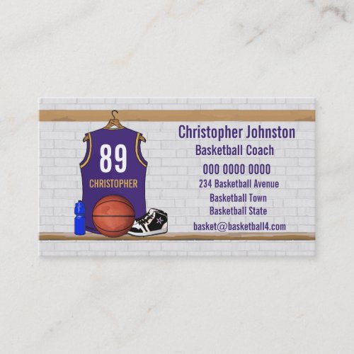 Personalized  Basketball Jersey (PG) Business Card